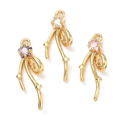 Латунные микро проложить кубического циркония подвески, звезды прелести, без никеля , реальный 18 k позолоченный