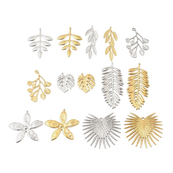 304 подвески из нержавеющей стали, металлические подвески в виде листьев