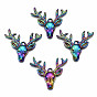 Rainbow Color Alloy Pendants, Cadmium Free & Lead Free, Deer