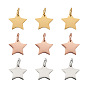 30 шт 3 цвета 304 подвески из нержавеющей стали, звезда