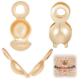 400шт. латунные наконечники бусин, Калотте заканчивается, крышка раскладушки, без никеля 