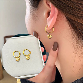 Сердце 304 нержавеющей стали серьги обруча