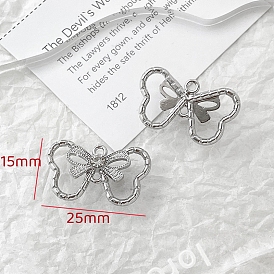 Alloy Crystal Rhinestone Connector Charms, Bowknot Links