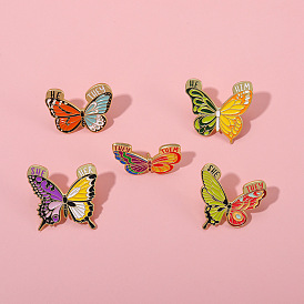 Colorful Butterfly Insect Alloy Oil Drop Metal Badge Collection