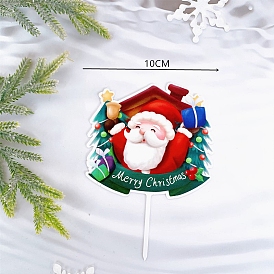 Christmas Paper Cake Toppers, Cake Decoration Supplies, Santa Claus with Word Merry Christmas