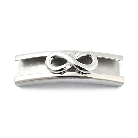 304 charmes de glissière en acier inoxydable / perles coulissantes, pour la fabrication de bracelets en cuir, rectangle à l'infini