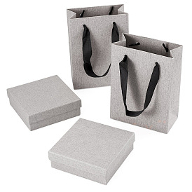 Vitrinas de papel para joyas, Estuches para guardar anillos, pendientes, collares y pulseras., con bolsas de regalo de papel