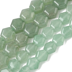 Естественный зеленый авантюрин бисер нитей, шестиугольник