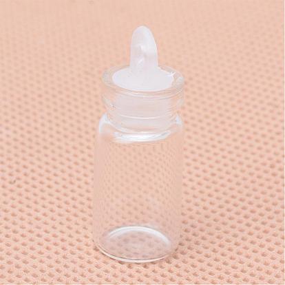 Стеклянные бутылки, бисера контейнеры, с пластиковыми tampions, колонка