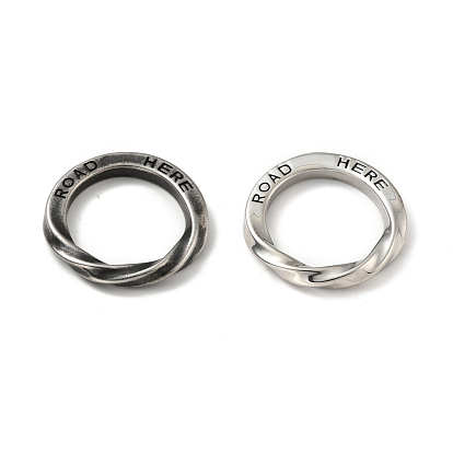 304 Stainless Steel Linking Rings, Ring with Word ROAD HERE