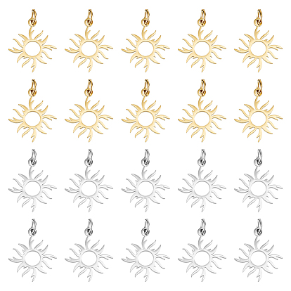 20 шт. 2 цвета 201 подвески из нержавеющей стали с изображением солнечного затмения, солнце