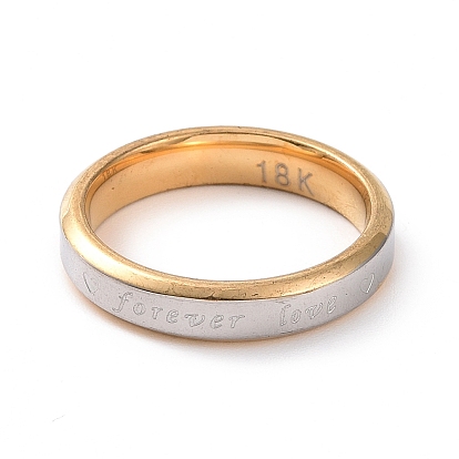 Word Forever Love 201 Stainless Steel Flat Finger Ring for Women