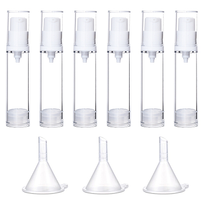 6шт. пластиковые флаконы для духов, дорожный распылитель тонкого тумана, многоразовая бутылка, с воронкообразным бункером 3 шт.