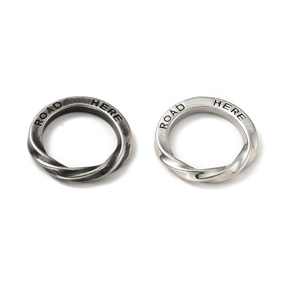 304 Stainless Steel Linking Rings, Ring with Word ROAD HERE