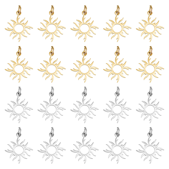 20 шт. 2 цвета 201 подвески из нержавеющей стали с изображением солнечного затмения, солнце