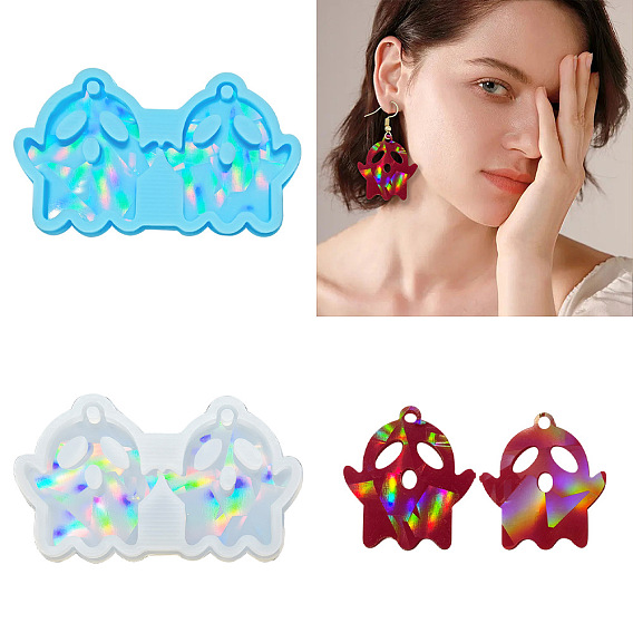 Хэллоуин призрак diy силиконовые формы для подвесок, формы для литья смолы, для уф-смолы, изготовление ювелирных изделий из эпоксидной смолы