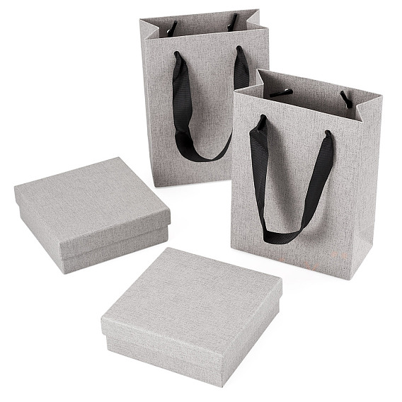 Paper Jewelry Display Cases, Jewelry Set Cases for Rings Earrings Necklaces Bracelets Storage, with Paper Gift Tote Bags