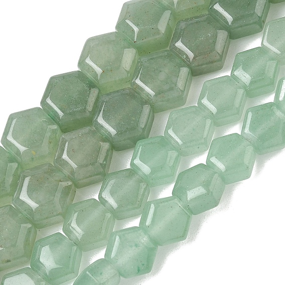 Natürlichen grünen Aventurin Perlen Stränge, Hexagon