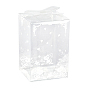 Foldable Transparent PVC Boxes, for Craft Candy Packaging Wedding Party Favor Gift Boxes, Rectangle with Floral Pattern