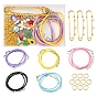 DIY-Schmuck machen Kits, einschließlich Legierungs-Emaille-Anhänger, Eisen Kiltpins Brosche Zubehör, Messing Ringe springen, Herstellung von Halsketten aus Lederimitat und gewachster Kordel