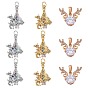 9Pcs 3 Style Brass Micro Pave Clear Cubic Zirconia Pendants