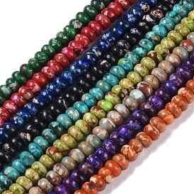 Dyed Synthetic Imperial Jasper Beads Strands, Rondelle