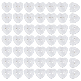 50шт. 2-образные пуговицы из натуральной ракушки, сердце