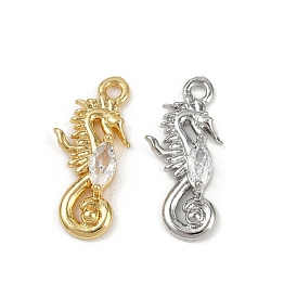 Латунные микро проложить кубического циркония подвески, без кадмия и без свинца, морской конек