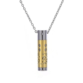 Stainless Steel Pendant Necklaces, Column Urn Ashes Necklaces