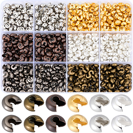 900шт 6 цвета железные обжимные бусины крышки