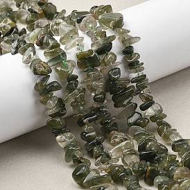 Естественный зеленый Rutilated кварцевые нити бисера, чип