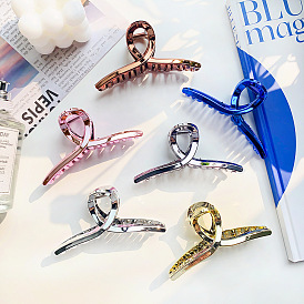 Metallic Cross Shark Hair Clip for Women - 11cm Large Bathing and Styling Accessory