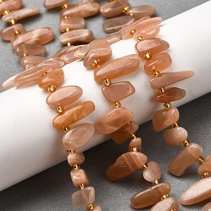 Натуральный Sunstone бисер пряди, самородки, Топ пробуренной, упавший камень, с бисером