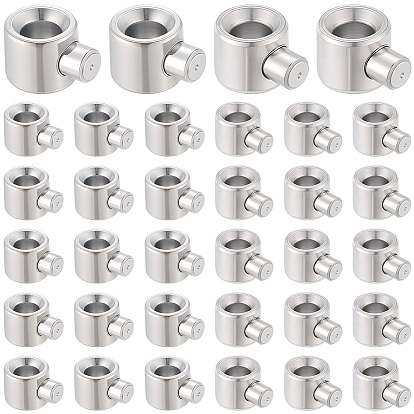 40 шт. 2 стиль 304 обжимные бусины из нержавеющей стали, свободные шарики, колонка