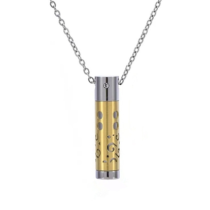 Stainless Steel Pendant Necklaces, Column Urn Ashes Necklaces