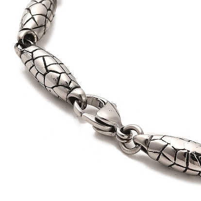 304 Stainless Steel Snake Pattern Oval Link Chain Bracelets