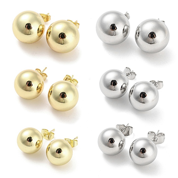 Латунь серьги, круглый шар