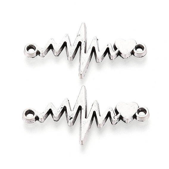 Звенья / разъемы из сплава в тибетском стиле, сердцебиение, без кадмия и без свинца