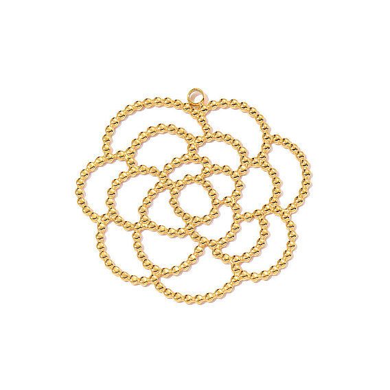 304 подвески из нержавеющей стали, ионное покрытие (ip), полые цветок прелести, зеркальная полировка