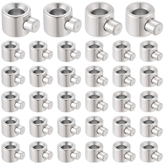 40 шт. 2 стиль 304 обжимные бусины из нержавеющей стали, свободные шарики, колонка