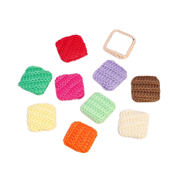 Корейская версия ткани плоские квадратные кабошоны, кабошоны из шерстяной ткани