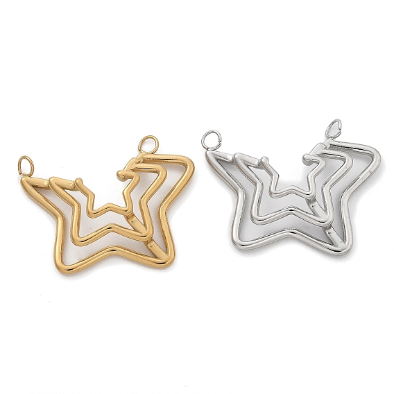 304 подвески из нержавеющей стали, звезды прелести, ионное покрытие (ip)