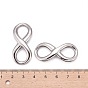 Smooth Surface 304 Stainless Steel Infinity Links Connectors, 39x17x3.5mm, Hole: 13x10mm