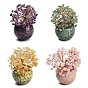 Natural Gemstone Chips Tree of Life Display Decorations, with Porcelain Pot and Copper Wire, Feng Shui Energy Stone Gift for Home Office Desktop Decoration