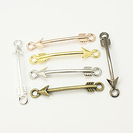Alloy Links Connectors, Arrow, 43x6x3mm, Hole: 3mm