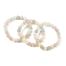 Браслеты из натурального морганита, круглые