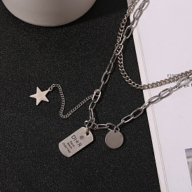Stylish Stainless Steel Necklace with Trendy Alphabet Pendant - Unique Design, Unisex