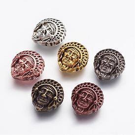 Tibetan Style Alloy Beads, Indian Head