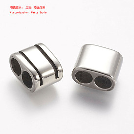 304 barres d'espacement en acier inoxydable, pour la fabrication de bracelets en cuir, rectangle
