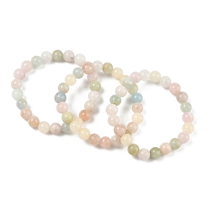 Браслеты из натурального морганита, круглые